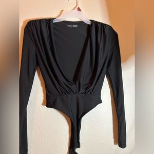 Shein black long sleeve v-neck bodysuit (XS)